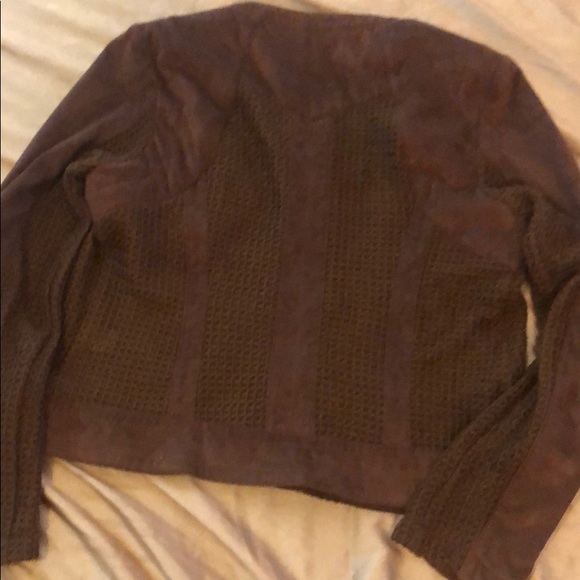 Brown faux suede jacket - Picture 8 of 9